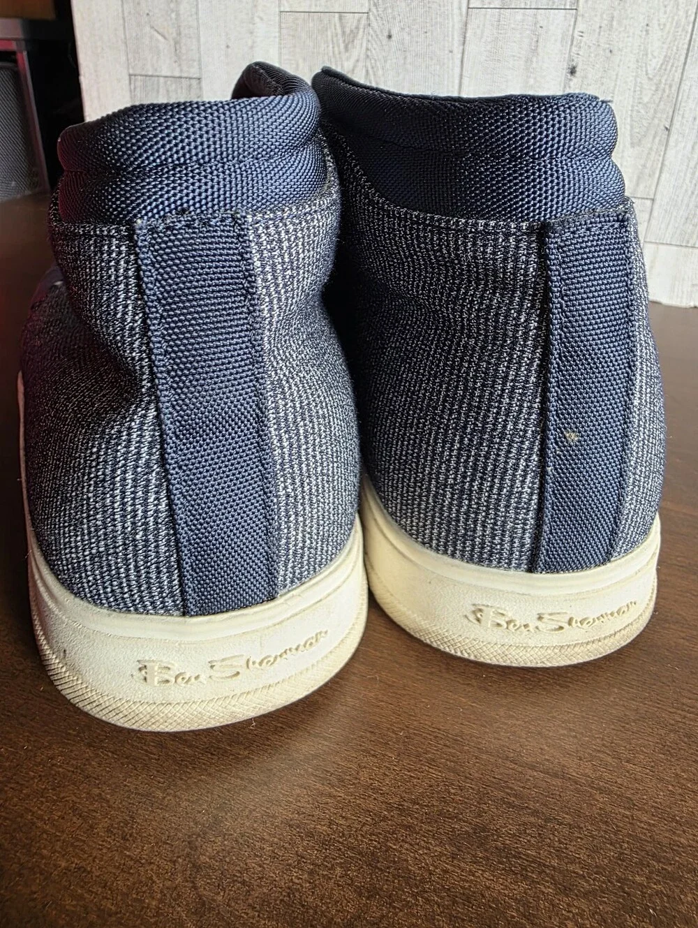 Ben Sherman Navy Canvas Chukka Boots with Cream Sole
